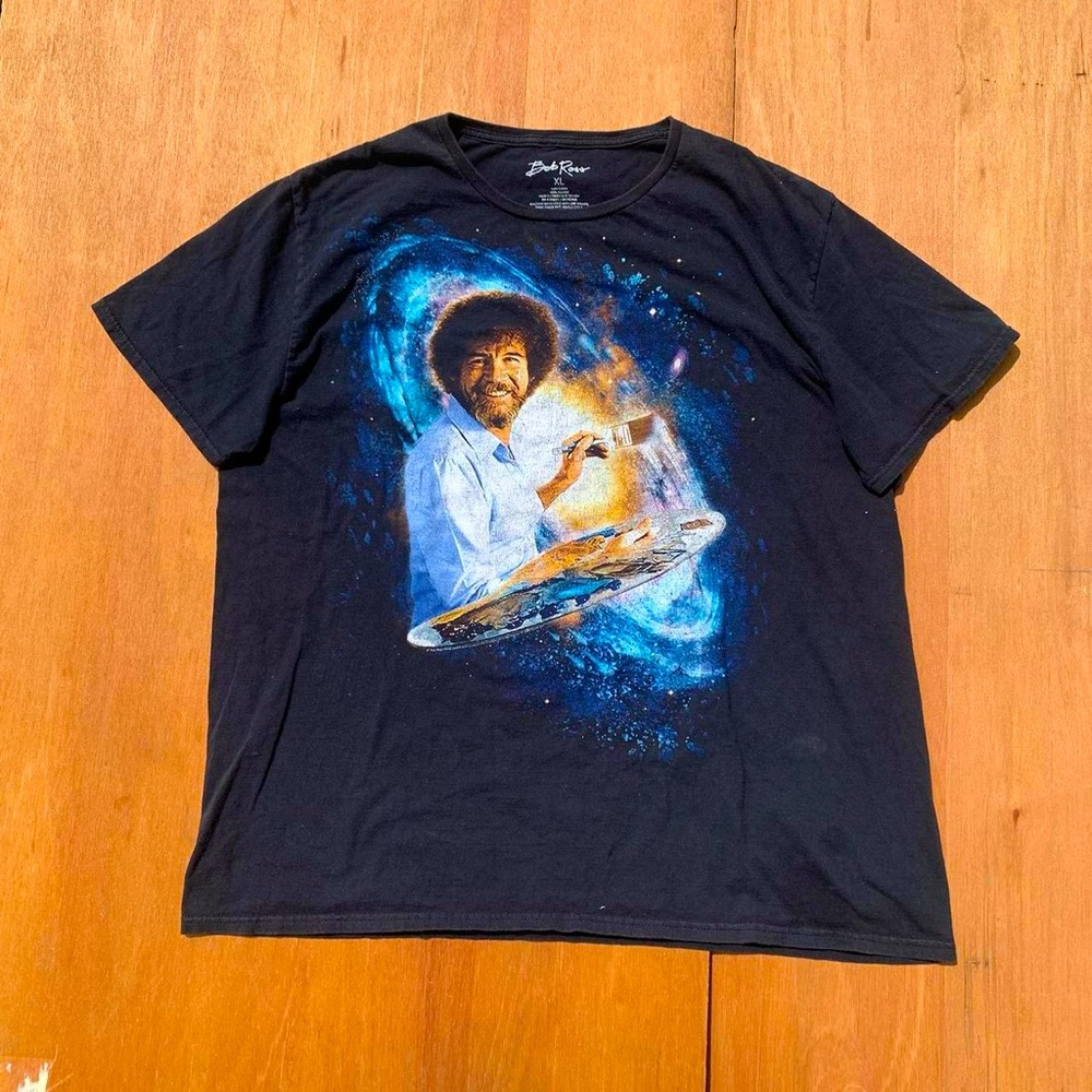 Bob Ross Vintag Black Graphic Tee